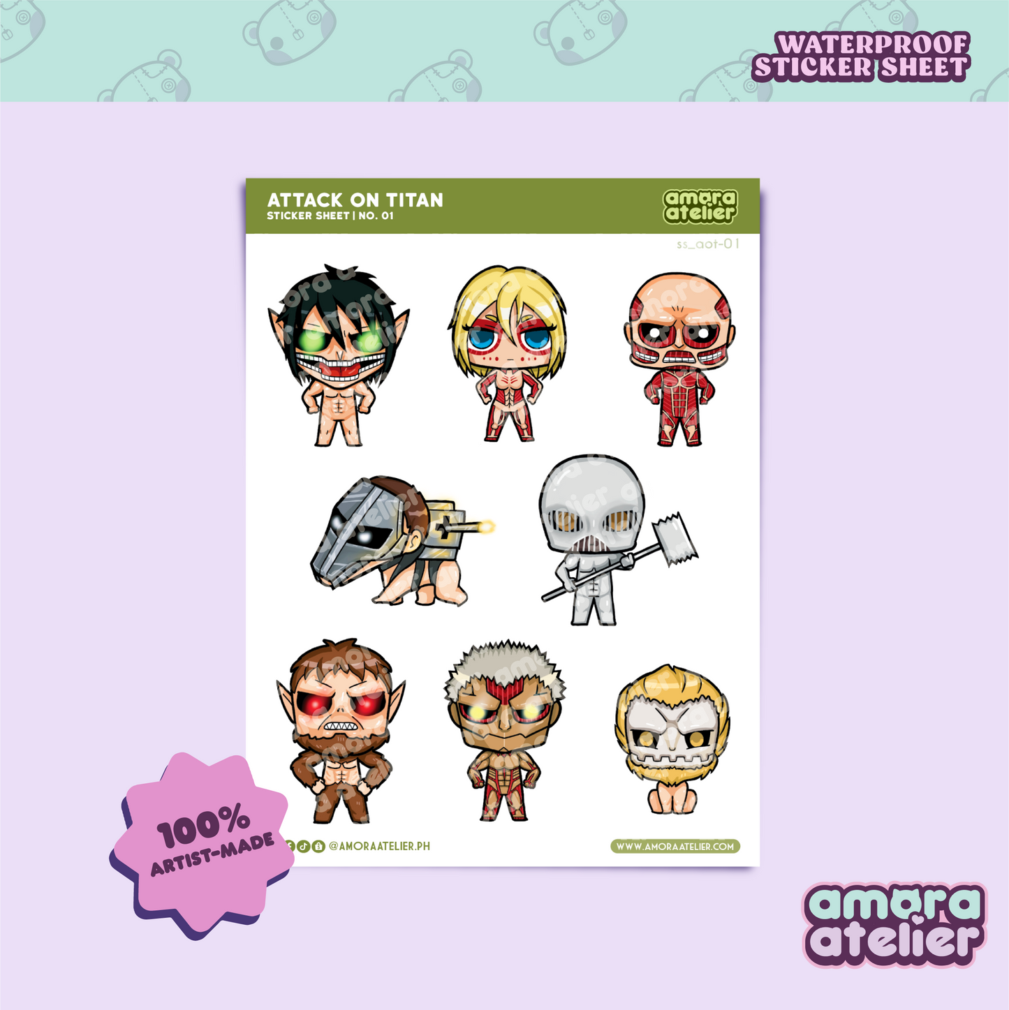 Sticker Sheet | AOT Attack on Titan | No. 1