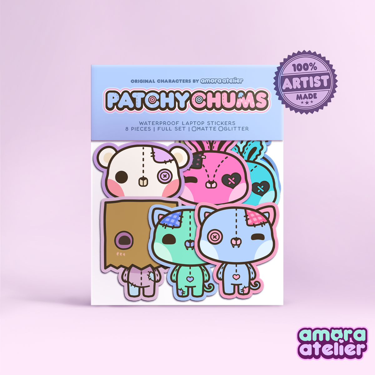 Sticker Pack | Patchy Chums | Amora Atelier Originals